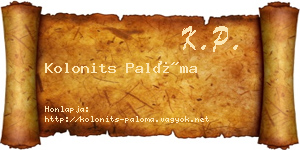 Kolonits Palóma névjegykártya