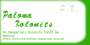 paloma kolonits business card